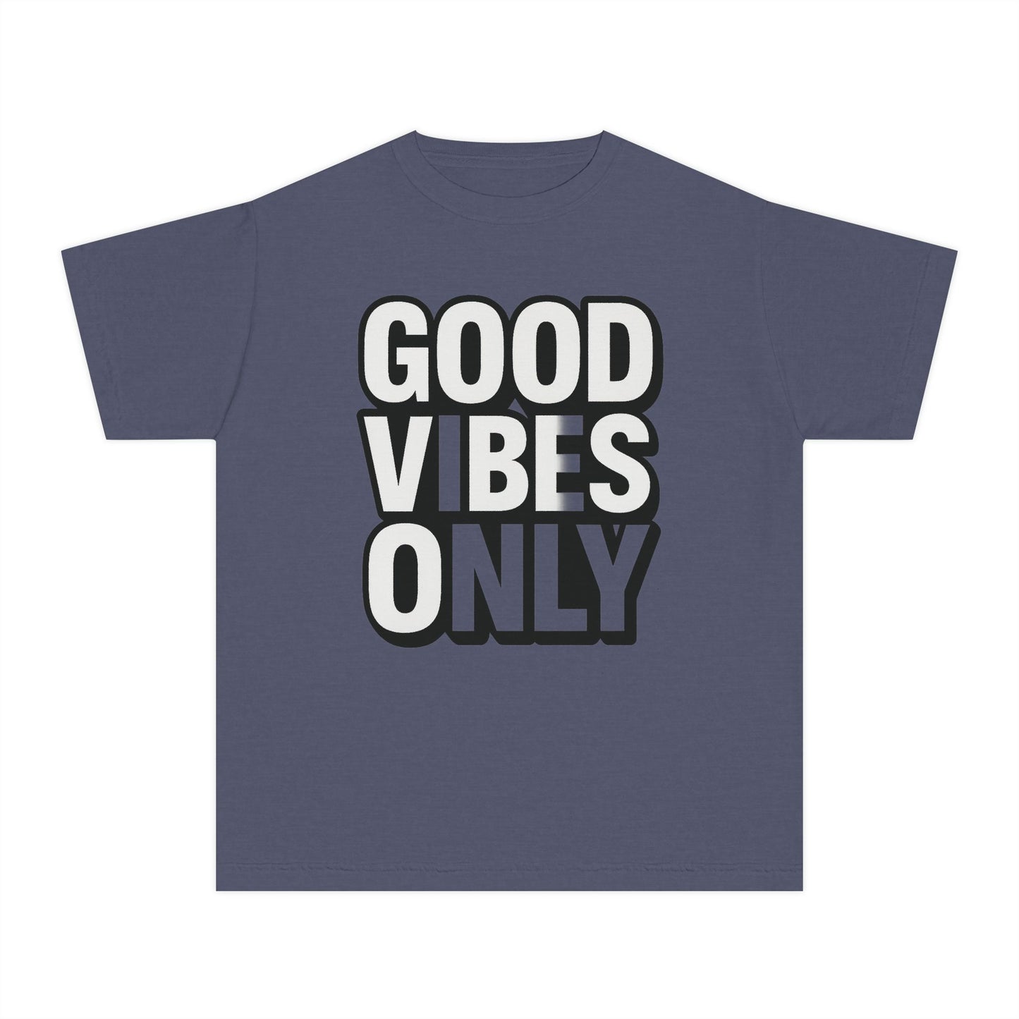 Good Vibes Youth Tee, Positive Message T-Shirt, Fun Casual Wear for Kids, Birthday Gift, Motivational Apparel
