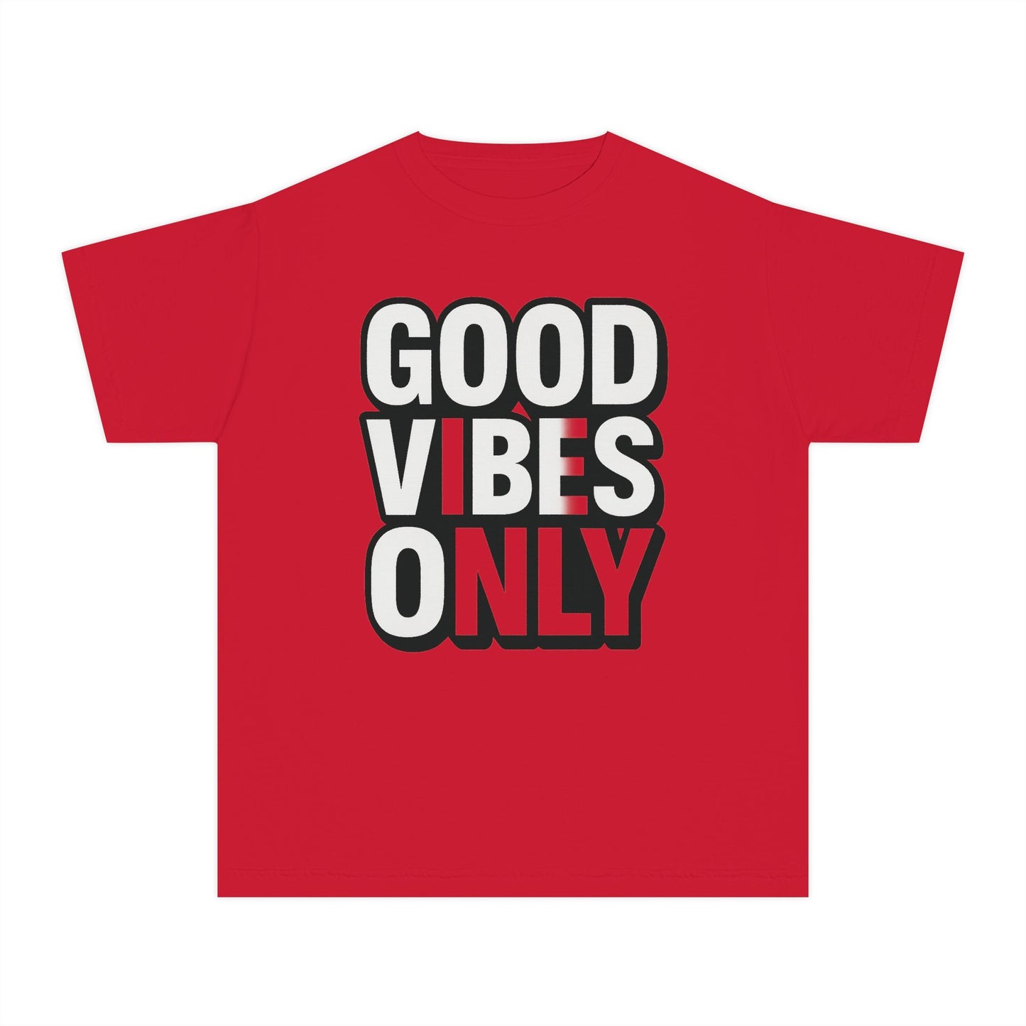 Good Vibes Youth Tee, Positive Message T-Shirt, Fun Casual Wear for Kids, Birthday Gift, Motivational Apparel