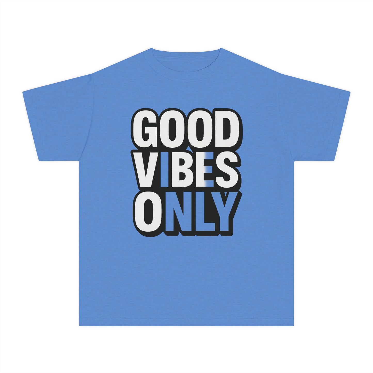 Good Vibes Youth Tee, Positive Message T-Shirt, Fun Casual Wear for Kids, Birthday Gift, Motivational Apparel