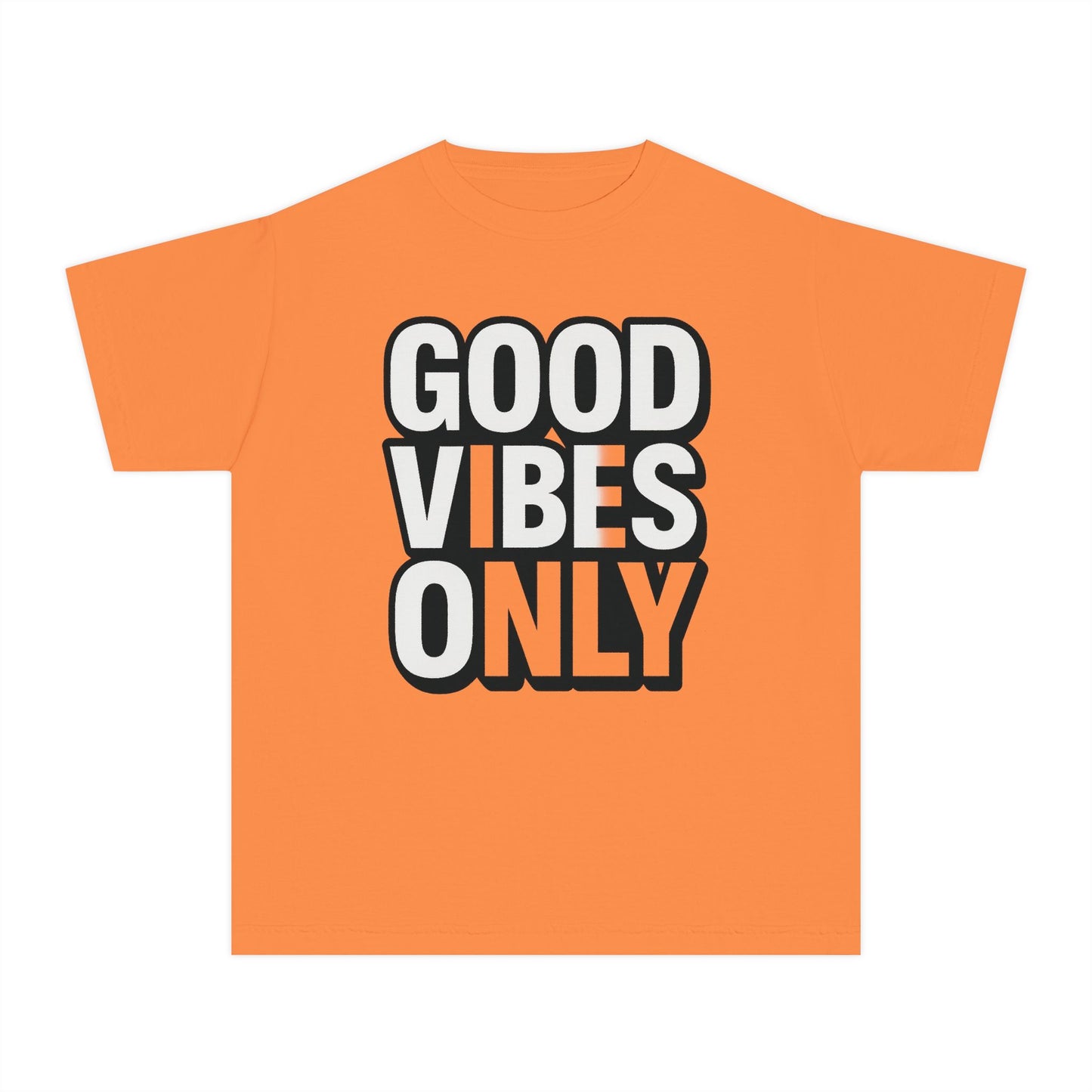 Good Vibes Youth Tee, Positive Message T-Shirt, Fun Casual Wear for Kids, Birthday Gift, Motivational Apparel