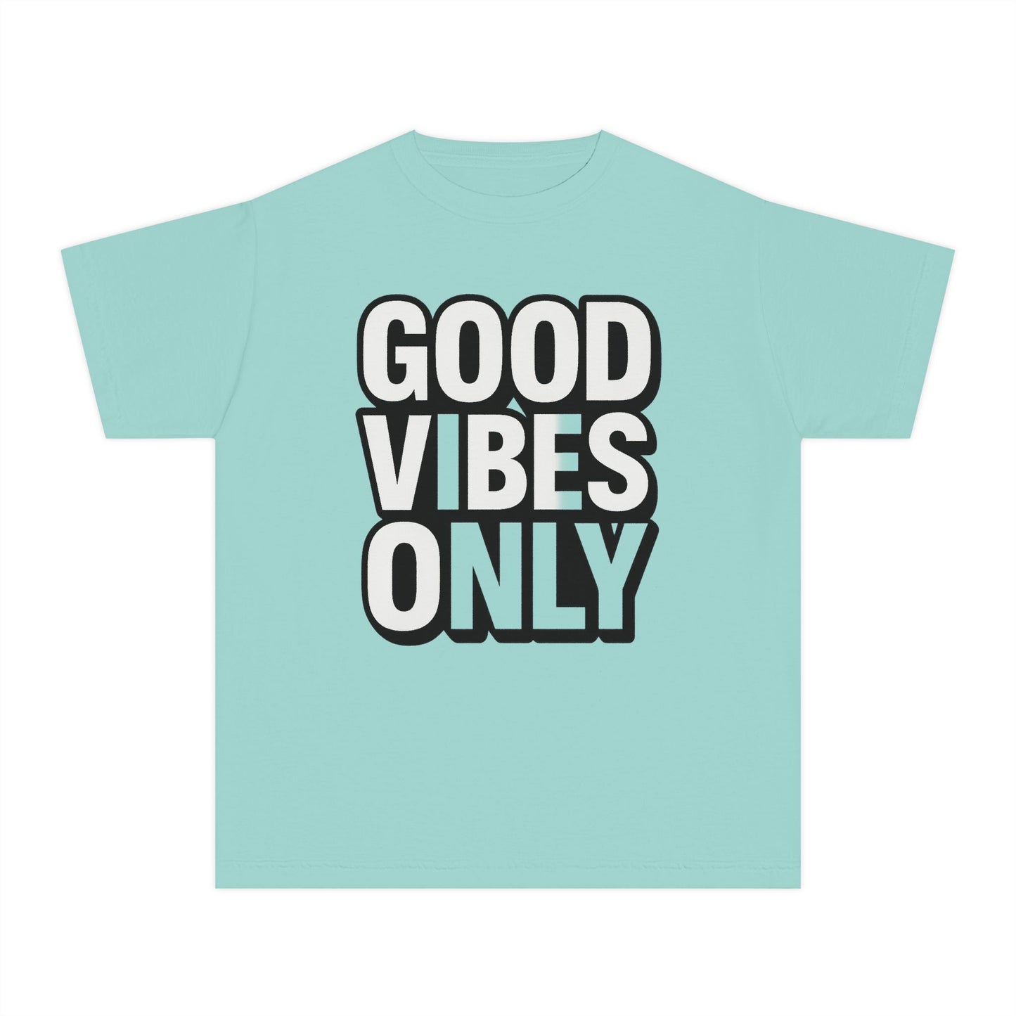 Good Vibes Youth Tee, Positive Message T-Shirt, Fun Casual Wear for Kids, Birthday Gift, Motivational Apparel