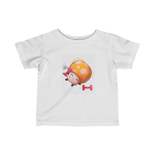 Mushroom lifting weights Infant Fine Jersey Tee