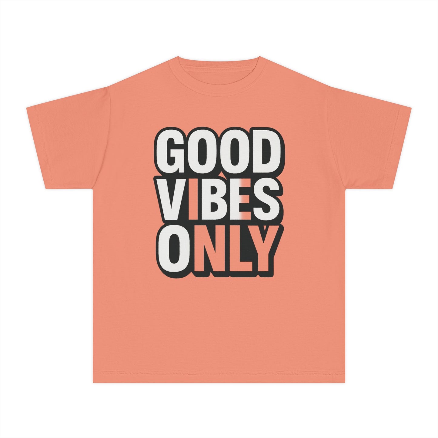 Good Vibes Youth Tee, Positive Message T-Shirt, Fun Casual Wear for Kids, Birthday Gift, Motivational Apparel