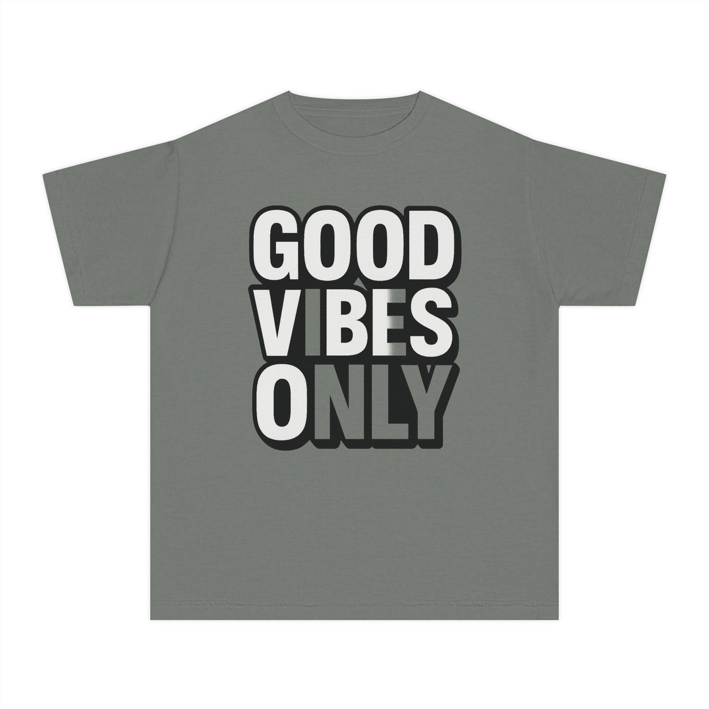 Good Vibes Youth Tee, Positive Message T-Shirt, Fun Casual Wear for Kids, Birthday Gift, Motivational Apparel