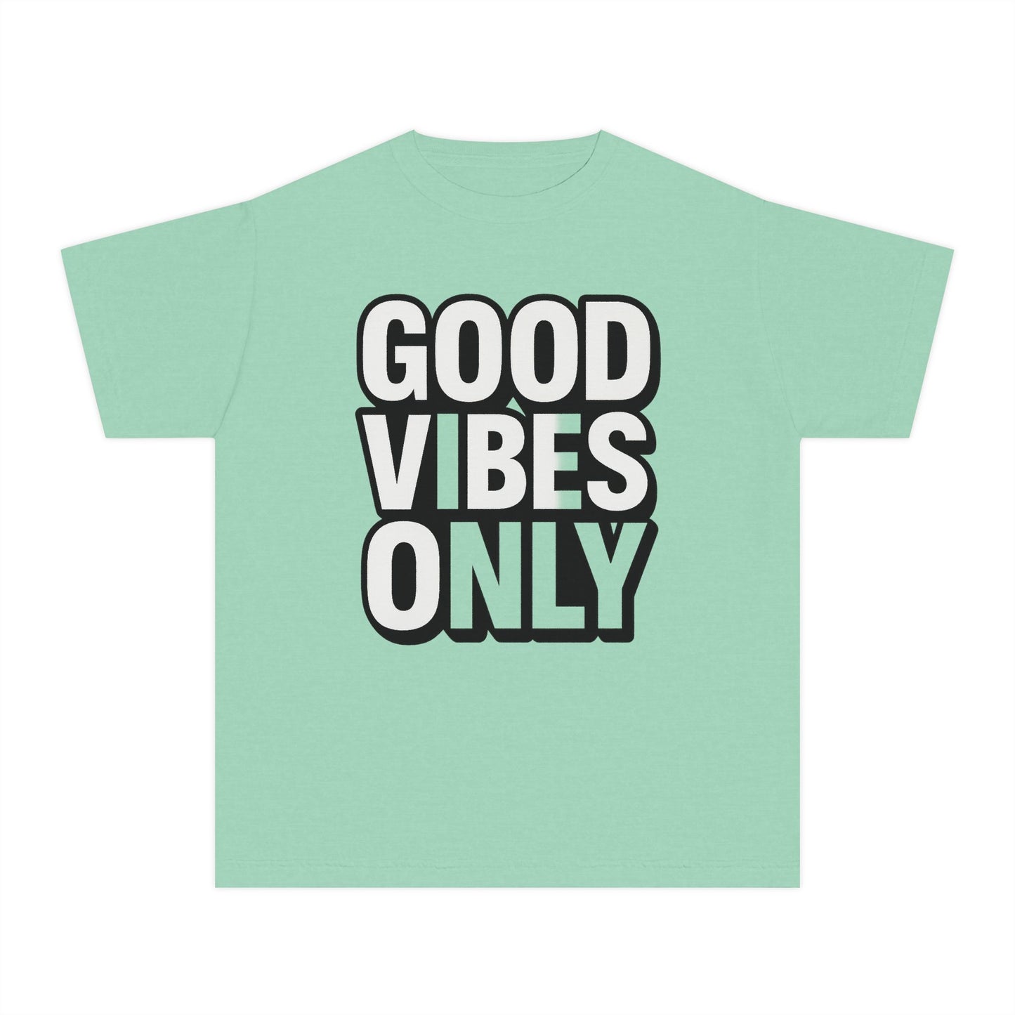 Good Vibes Youth Tee, Positive Message T-Shirt, Fun Casual Wear for Kids, Birthday Gift, Motivational Apparel
