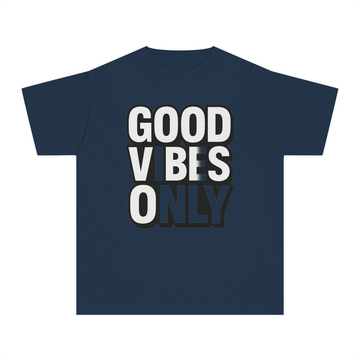 Good Vibes Youth Tee, Positive Message T-Shirt, Fun Casual Wear for Kids, Birthday Gift, Motivational Apparel