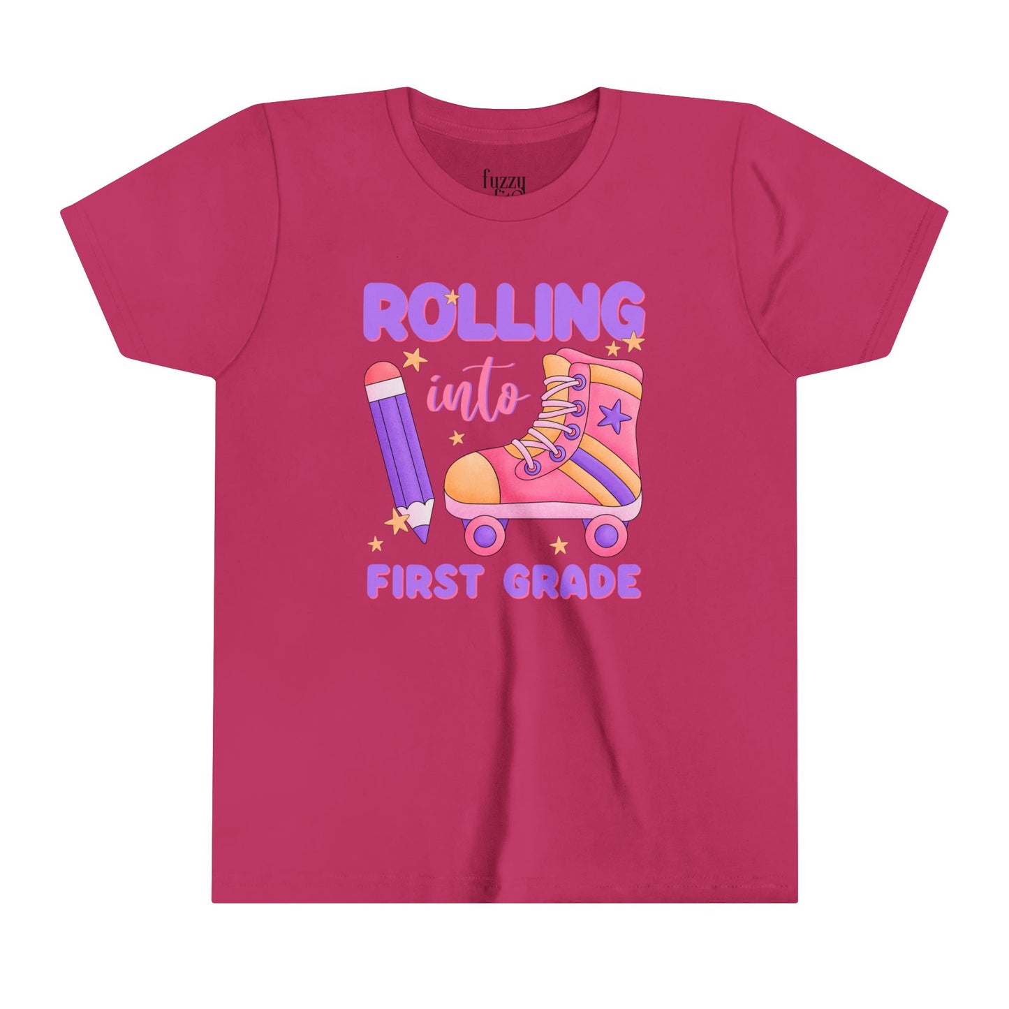 Rolling into First Grade-Youth Short Sleeve Tee
