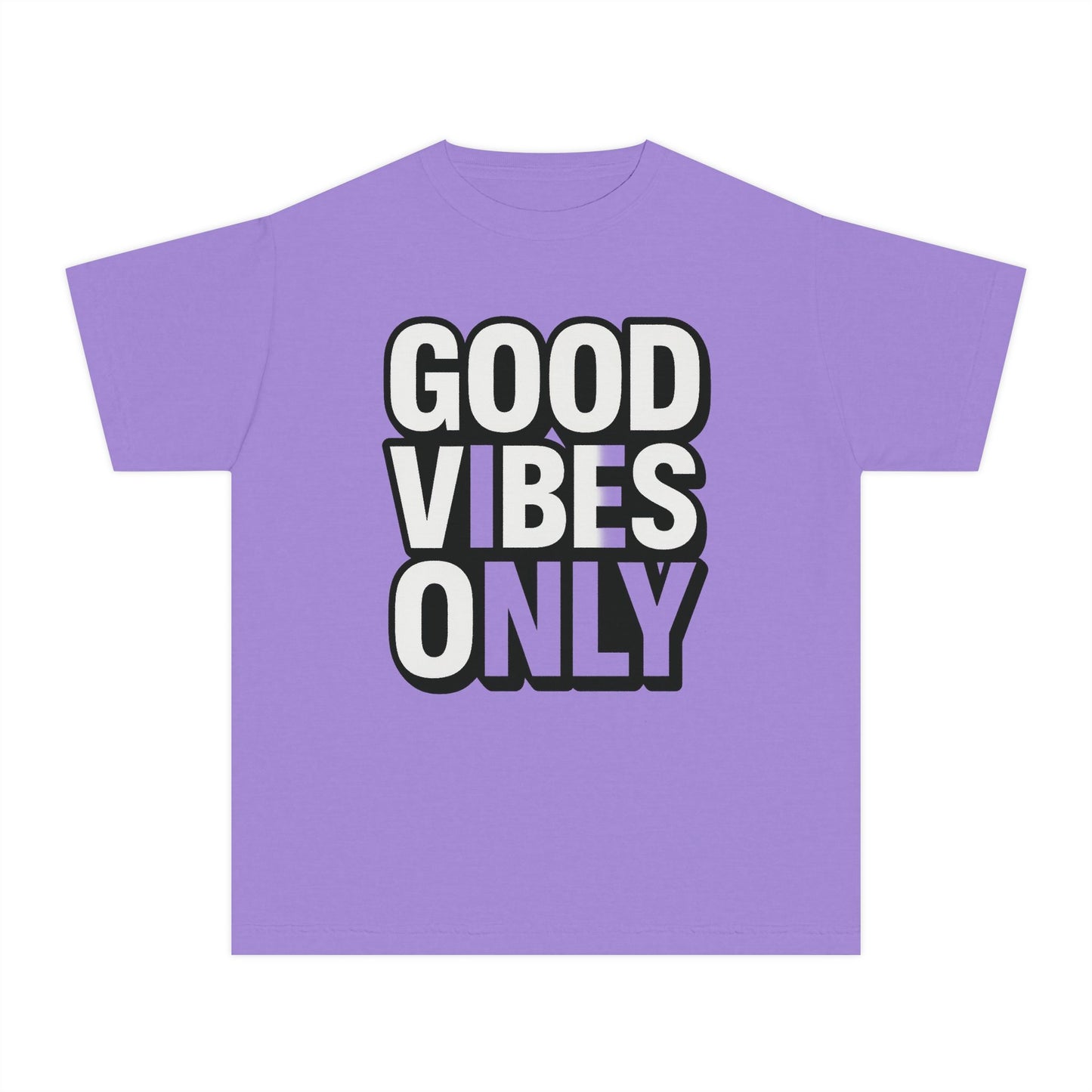 Good Vibes Youth Tee, Positive Message T-Shirt, Fun Casual Wear for Kids, Birthday Gift, Motivational Apparel